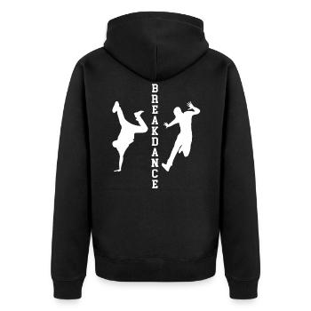 Breakdancing Breakdance Hip Hop Rap BBoy - Unisex Premium Bio Zip Hoodie - Schwarz - Hinten - Nico (187cm)