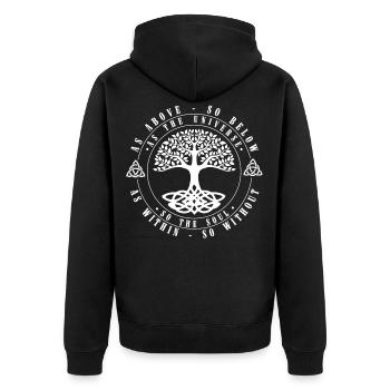 tree of life, Tree of Life Celtic Art Life ToT - Unisex Premium Organic Zip Hoodie - black - Back - Nico (187cm)