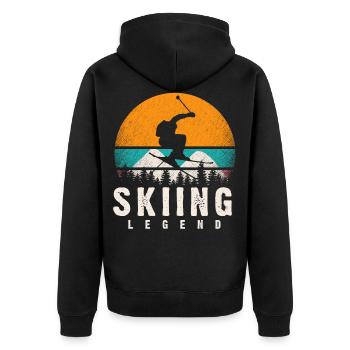 Après-ski, pose de ski, équipement de moniteur de ski - Veste à capuche bio Premium Unisexe - noir - Dos - Nico (187cm)