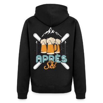 Après-ski et tenue de bière pour la fête en montagne - Veste à capuche bio Premium Unisexe - noir - Dos - Nico (187cm)