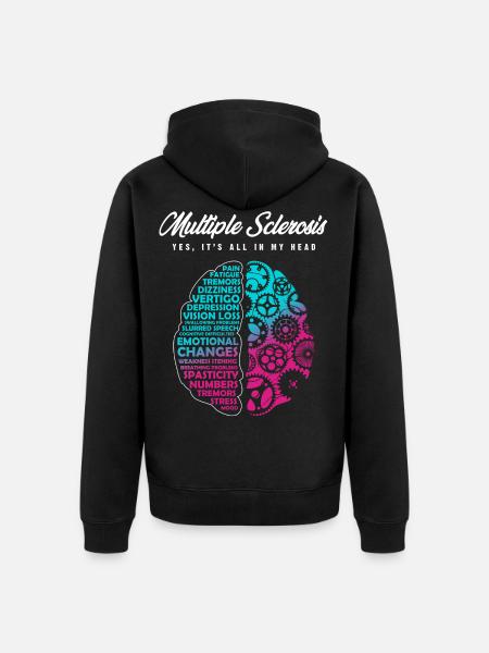 Multiple Sclerosis Bewusstsein - Unisex Premium Bio Zip Hoodie - Schwarz