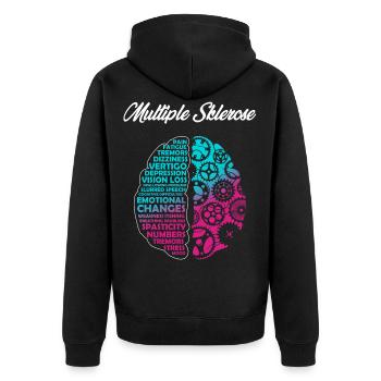 Multiple sclerosis, consciousness - Unisex Premium Organic Zip Hoodie - black - Back - Nico (187cm)