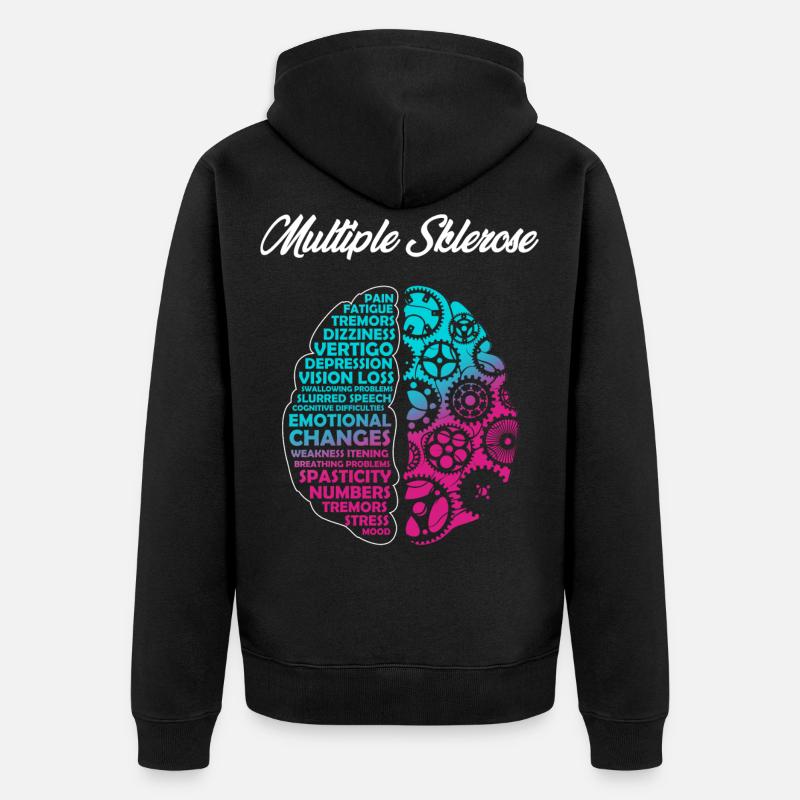 Sclérose en plaques, conscience - Veste à capuche bio Premium Unisexe - noir