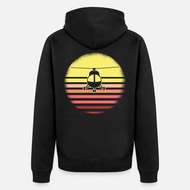 Pilote d'hélicoptère rétro - Veste à capuche bio Premium Unisexe - noir