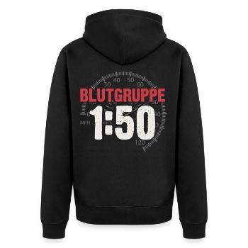 Groupe sanguin 1h50 Cyclomoteur à essence DDR Ostalgie Simson - Veste à capuche bio Premium Unisexe - noir - Dos - Nico (187cm)
