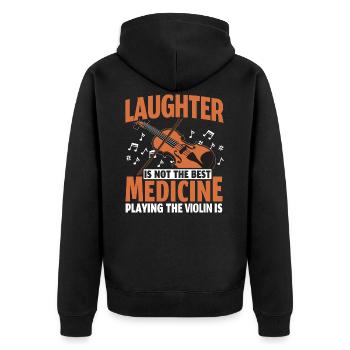 Violin violin - Unisex Premium Organic Zip Hoodie - black - Back - Nico (187cm)
