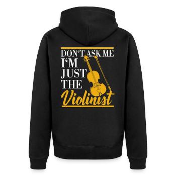 Violine Geige Streichinstrument Musiker - Unisex Premium Bio Zip Hoodie - Schwarz - Hinten - Nico (187cm)