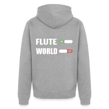 Flûte flûte joueur musique flûtiste instrument de musique - Veste à capuche bio Premium Unisexe - gris chiné - Dos - Nico (187cm)