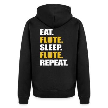Flûte instrument à vent instrument de musique - Veste à capuche bio Premium Unisexe - noir - Dos - Nico (187cm)
