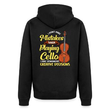 Cello - Unisex Premium Bio Zip Hoodie - Schwarz - Hinten - Nico (187cm)