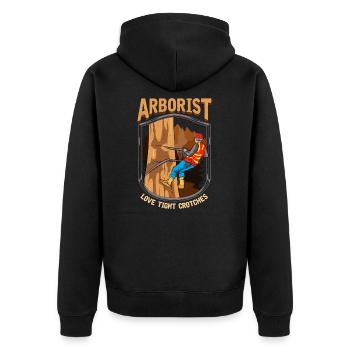 arboristes - Veste à capuche bio Premium Unisexe - noir - Dos - Nico (187cm)
