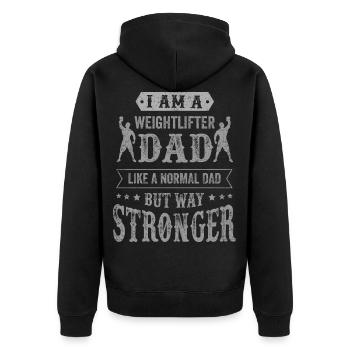 Père de formation d'entraînement de musculation homme disant - Veste à capuche bio Premium Unisexe - noir - Dos - Nico (187cm)