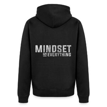 Die Denkweise Ist Alles Mindset Motivation Quotes - Unisex Premium Bio Zip Hoodie - Schwarz - Hinten - Nico (187cm)