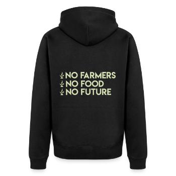 Pas d'agriculteurs Pas de nourriture Pas de futurs agriculteurs - Veste à capuche bio Premium Unisexe - noir - Dos - Nico (187cm)