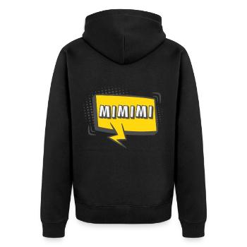 Funny saying work office Mimimi - Unisex Premium Organic Zip Hoodie - black - Back - Nico (187cm)