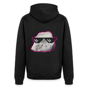 Geologe Landvermesser Stein Brille Geschenk - Unisex Premium Bio Zip Hoodie - Schwarz - Hinten - Nico (187cm)
