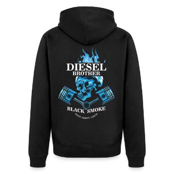 Diesel Brother Black Smoke, Fast Dirty Loud - Veste à capuche bio Premium Unisexe - noir - Dos - Nico (187cm)