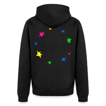 Étoile cercle cadre décoration étoile décor coloré - Veste à capuche bio Premium Unisexe - noir - Dos - Nico (187cm)