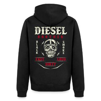 Diesel Power Diesel Brother Black Smoke Dirty Loud - Veste à capuche bio Premium Unisexe - noir - Dos - Nico (187cm)