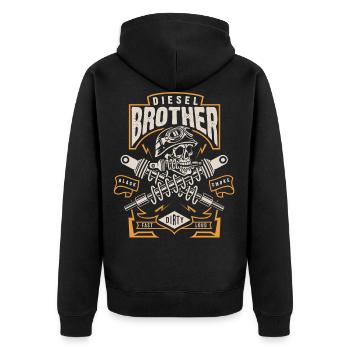 Diesel Power Diesel Brother Black Smoke Dirty Loud - Veste à capuche bio Premium Unisexe - noir - Dos - Nico (187cm)