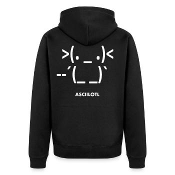Axolotl ASCII Ambystoma mexicanum - Veste à capuche bio Premium Unisexe - noir - Dos - Nico (187cm)