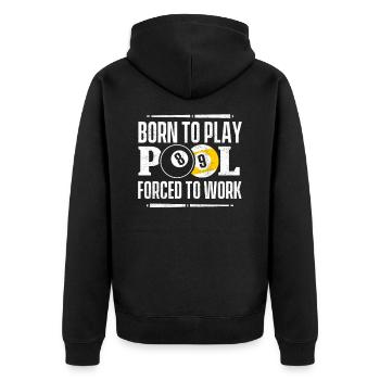 Lustige Pool Billard Snooker T-Shirts - Unisex Premium Bio Zip Hoodie - Schwarz - Hinten - Nico (187cm)