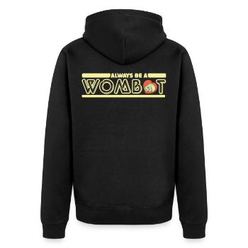 Wombat2 02 01 - Unisex Premium Organic Zip Hoodie - black - Back - Nico (187cm)