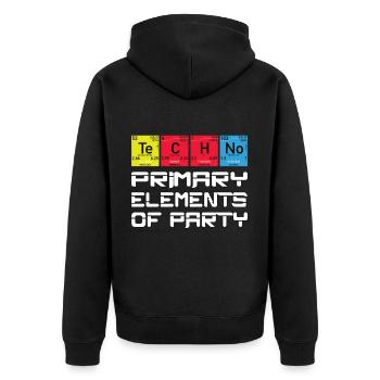 Nerd geek techno elements funny party - Unisex Premium Organic Zip Hoodie - black - Back - Nico (187cm)