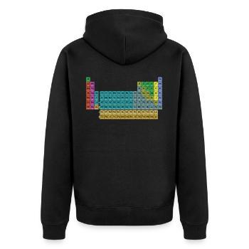 Tableau périodique des éléments Nerd Geek - Veste à capuche bio Premium Unisexe - noir - Dos - Nico (187cm)