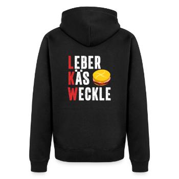Camion Leberkas souabe fromage de foie Souabe - Veste à capuche bio Premium Unisexe - noir - Dos - Nico (187cm)