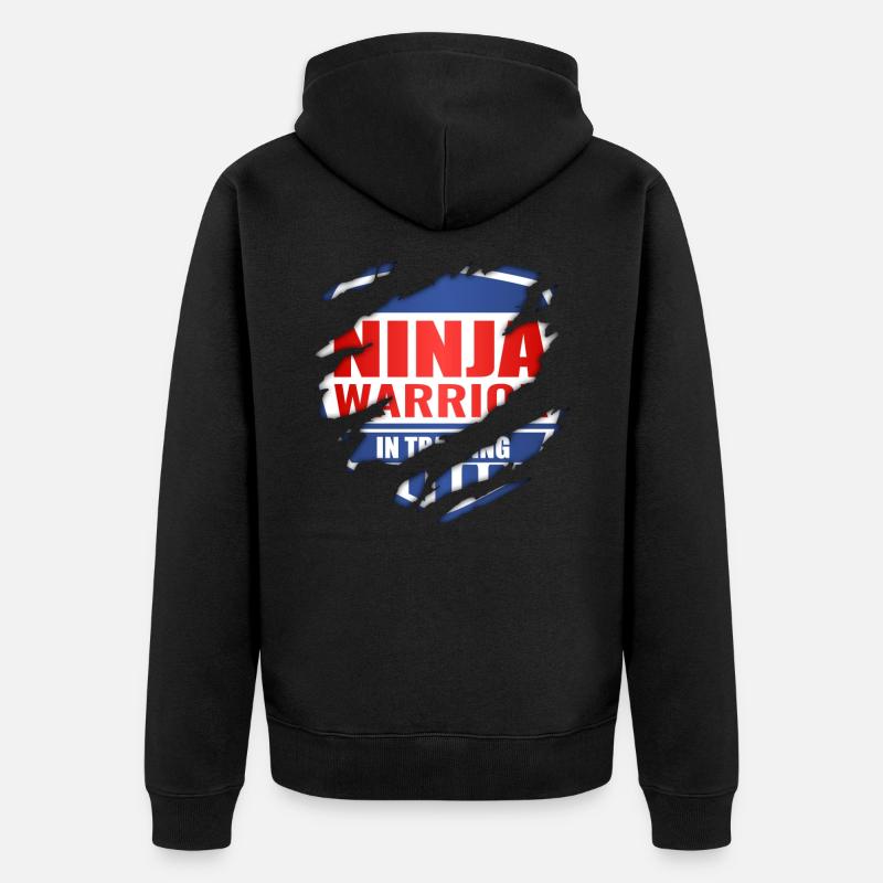Ninja Warrior In Training - Unisex Premium Bio Zip Hoodie - Schwarz