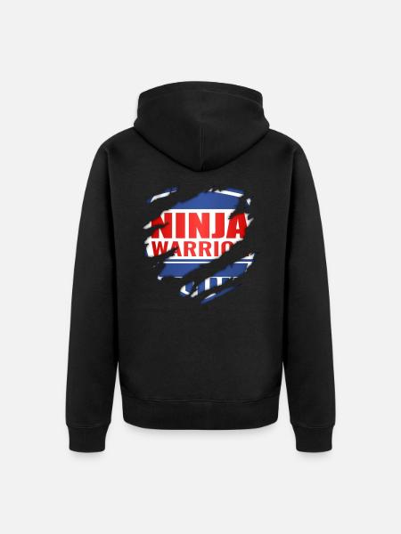 Ninja Warrior - Unisex Premium Organic Zip Hoodie - black