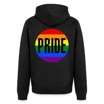 Happy Pride Month LGBT Pride Sensibilisation - Veste à capuche bio Premium Unisexe - noir - Dos - Nico (187cm)