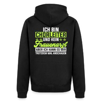 Chorleiter Dirigent Tenor Geschenk & Chorleiterin - Unisex Premium Bio Zip Hoodie - Schwarz - Hinten - Nico (187cm)
