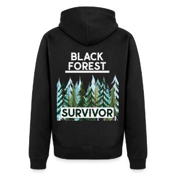 Survivant de la Forêt-Noire, Nature, Forêt, Baignade - Veste à capuche bio Premium Unisexe - noir - Dos - Nico (187cm)