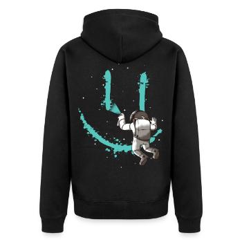 astronaut - Unisex Premium Organic Zip Hoodie - black - Back - Nico (187cm)