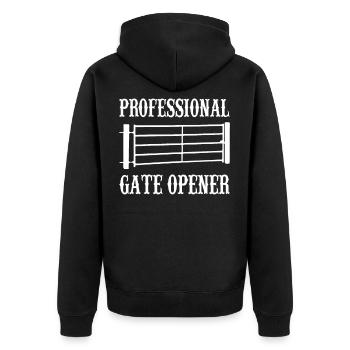 Ouvre-porte professionnel Funny Farm Girls Women - Veste à capuche bio Premium Unisexe - noir - Dos - Nico (187cm)