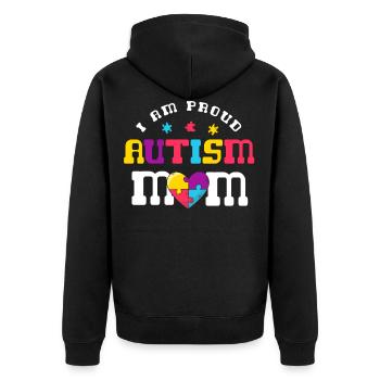 Autism mom unbreakable, autism month hope - Unisex Premium Organic Zip Hoodie - black - Back - Nico (187cm)