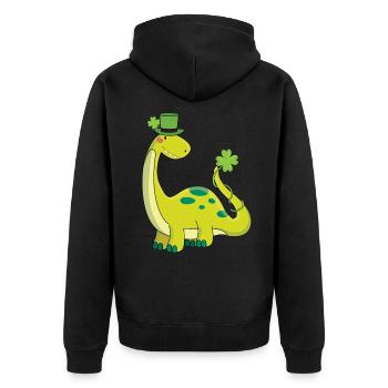 Doux dinosaures St Patricks Jour Dino enfants - Veste à capuche bio Premium Unisexe - noir - Dos - Nico (187cm)