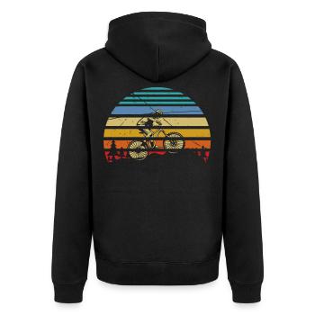 MTB Downhill, VTT cycliste, Sports de plein air - Veste à capuche bio Premium Unisexe - noir - Dos - Nico (187cm)