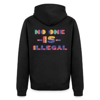 Personne n’est illégal, réfugié, slogan - Veste à capuche bio Premium Unisexe - noir - Dos - Nico (187cm)