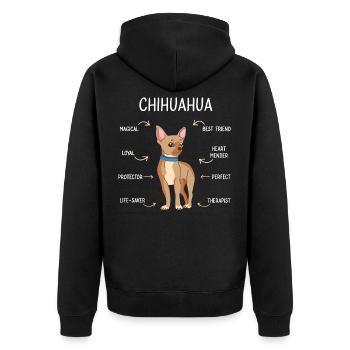 Amoureux des chiens chihuahua race de chien amour de chien - Veste à capuche bio Premium Unisexe - noir - Dos - Nico (187cm)