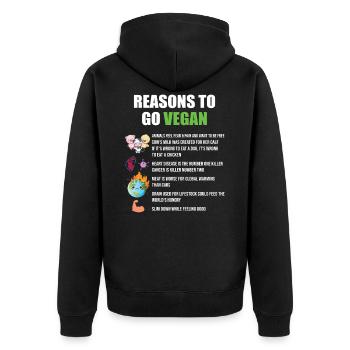 Vegan Vegan Vegan Végétalienne Réchauffement De l’amour des animaux - Veste à capuche bio Premium Unisexe - noir - Dos - Nico (187cm)