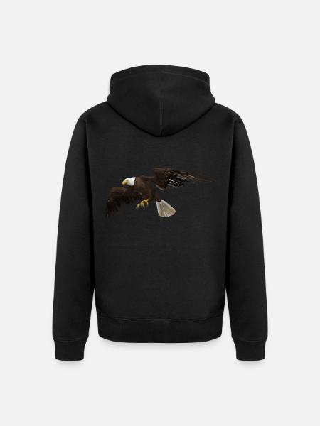 Eagle - Unisex Premium Organic Zip Hoodie - black