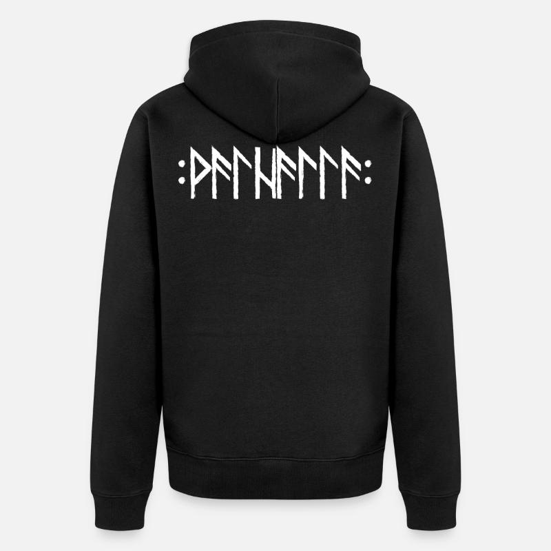Valhalla en runes - Veste à capuche bio Premium Unisexe - noir
