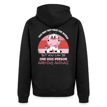 Végétalien bien-être animal militant des droits des animaux - Veste à capuche bio Premium Unisexe - noir - Dos - Nico (187cm)