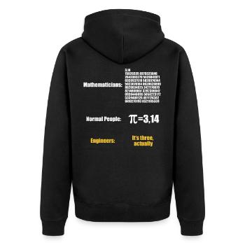 Physik Mathe Ingenieur Mathematiker Physiker - Unisex Premium Bio Zip Hoodie - Schwarz - Hinten - Nico (187cm)