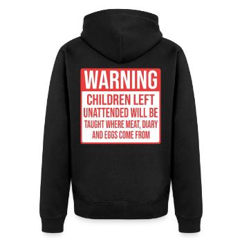 Avertissement vegan vegan vegan funny - Veste à capuche bio Premium Unisexe - noir - Dos - Nico (187cm)