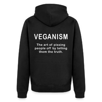 Végétalisme Vegan Vegan Vegan Définition - Veste à capuche bio Premium Unisexe - noir - Dos - Nico (187cm)