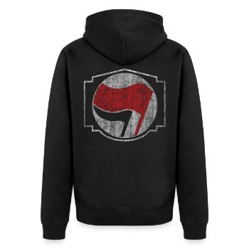 DRAPEAUX DE L'ACTION ANTIFASCHISTE ANTIFASCHISTE - Veste à capuche bio Premium Unisexe - noir - Dos - Nico (187cm)